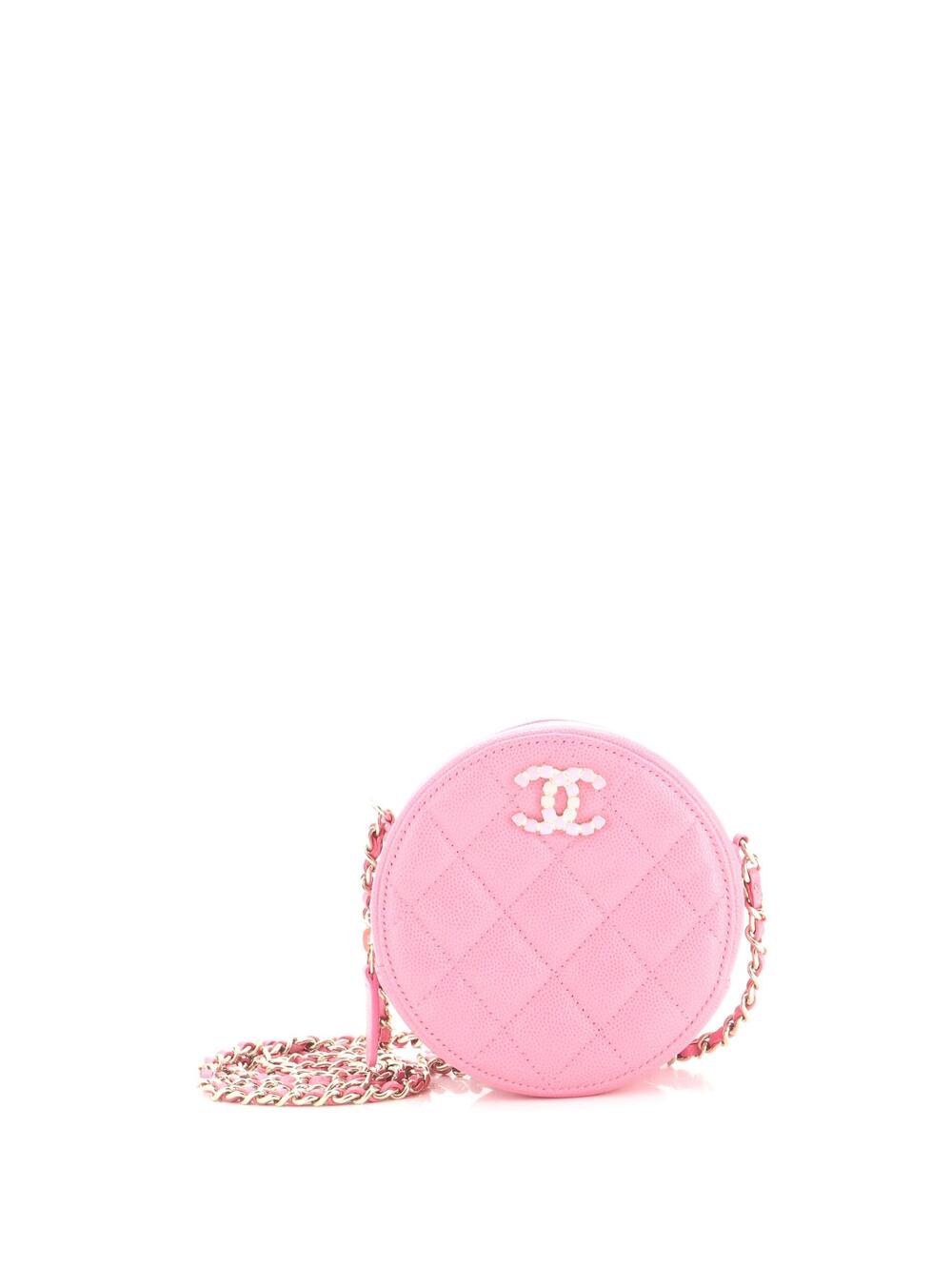 Chanel Round Clutch With Chain Quilted #371064C28B